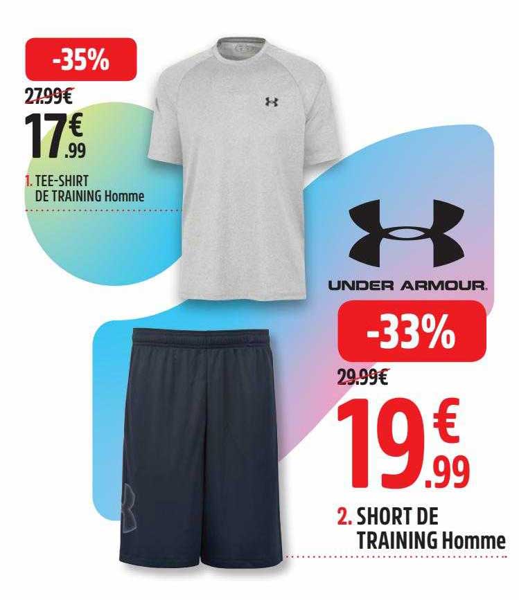 tee-shirt de training homme, short de training homme under armour