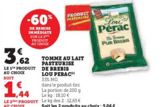 tomme au lait pasteurisé de brebis lou pérac
