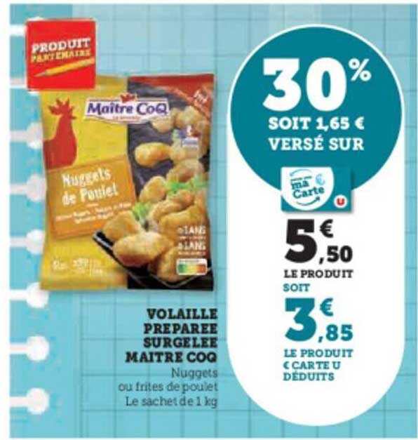 volaille préparée surgelée maître coq