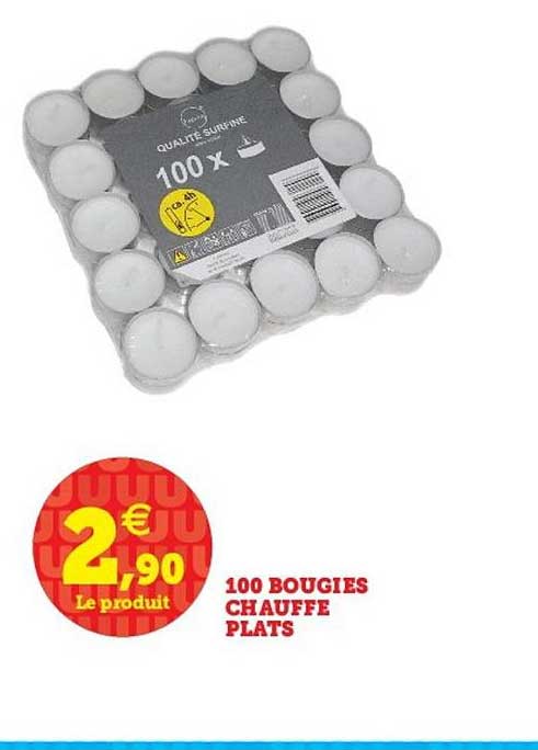 100 bougie chauffe plats