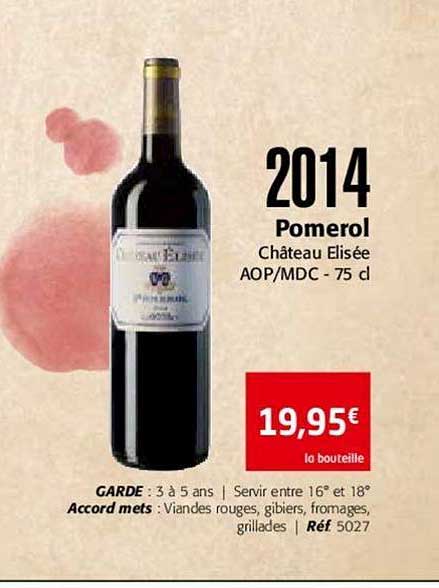 2014 pomerol château elisée aop mdc