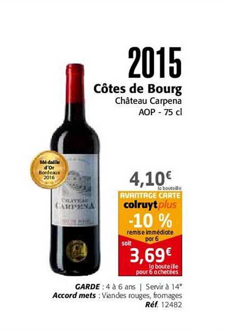 2015 côtes de bourg château carpena aop