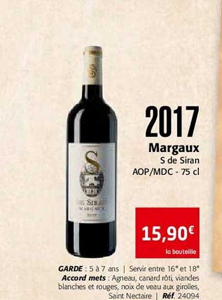 2017 margaux s de siran aop mdc