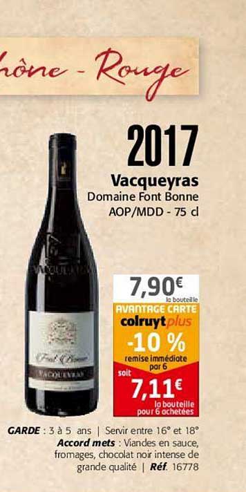 2017 vacqueyras domaine font bonne