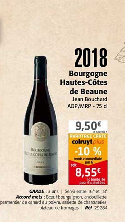 2018 bourgogne hautes côtes de beaune jean bouchard aop mrp
