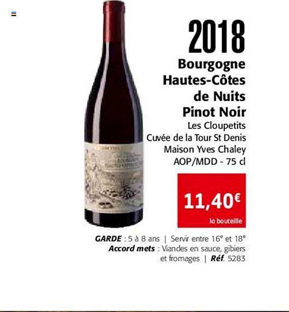 2018 bourgogne hautes côtes de nuit pinot noir