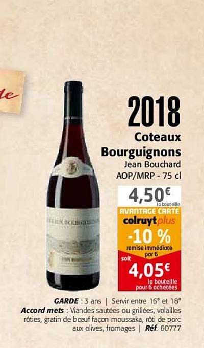 2018 coteaux bourguignons jean bouchard aop mrp