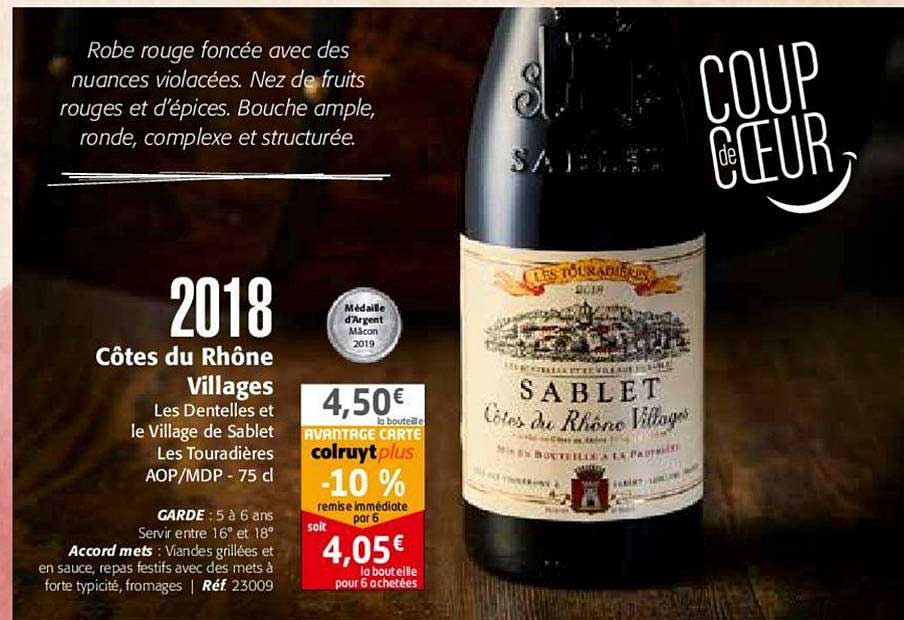 2018 Côtes Du Rhône Villages Les Dentelles Et Le Village De Sablet Les Touradières