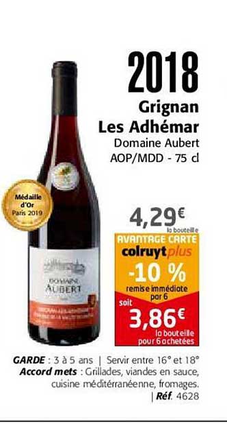 2018 grignan les adhémar domaine aubert
