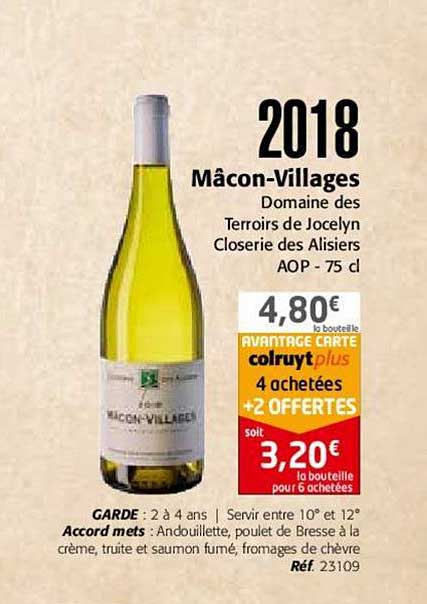 2018 mâcon villages domaine des terroires de jocelyn closerie des alisiers