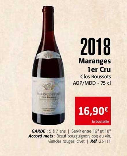 2018 Maranges 1er Cru Clos Roussots Aop Mdd