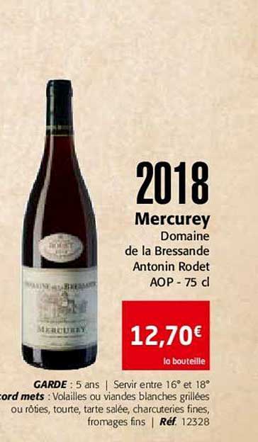 2018 mercurey domaine de bressande antonin rodet aop