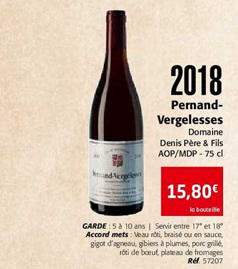 2018 pernand vergelesses domaine denis père&fils aop mdp