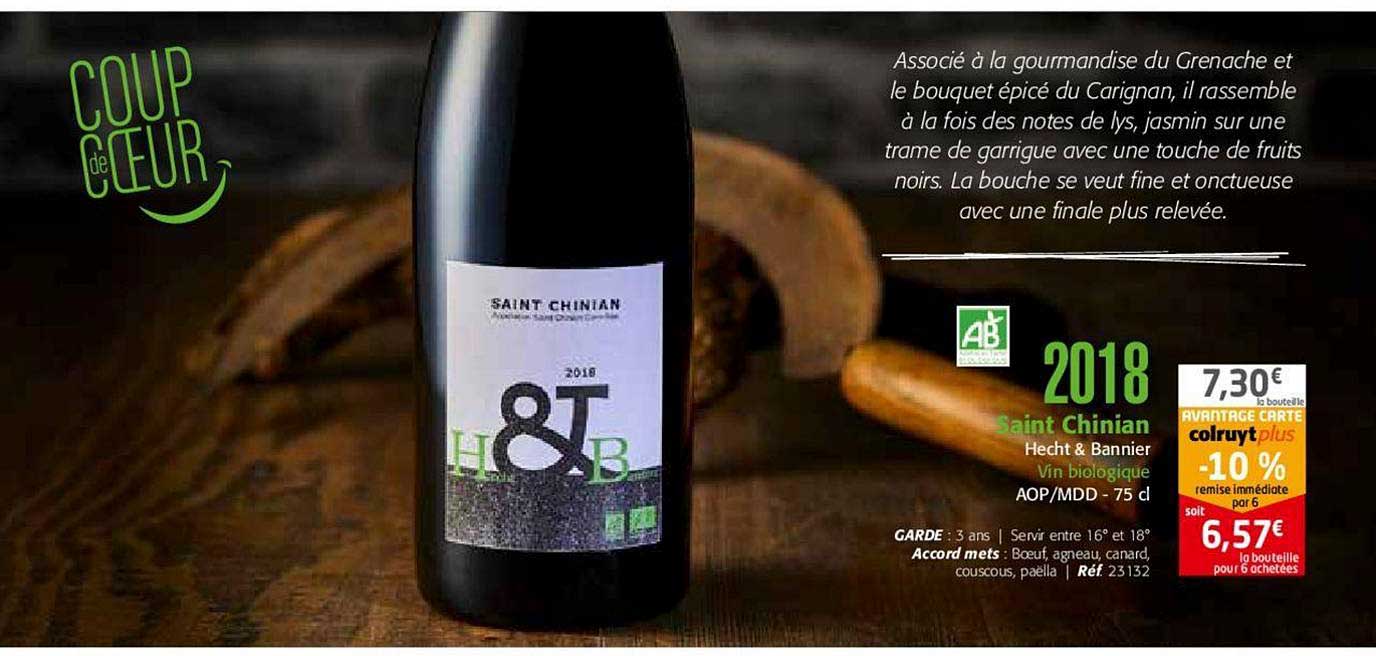 2018 saint chinian hecht&bannier vin biologique aop mdd