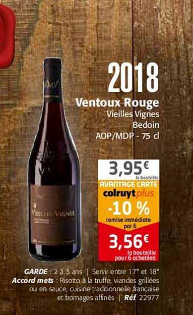 2018 ventoux rouge veilles vignes bedoin