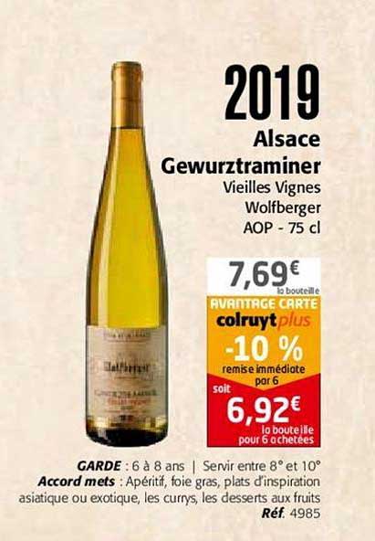 2019 alsace gewurtztraminer vieilles vignes wolfberger aop