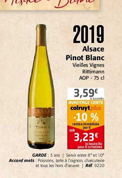 2019 alsace pinot blanc vieilles vignes rittimann aop