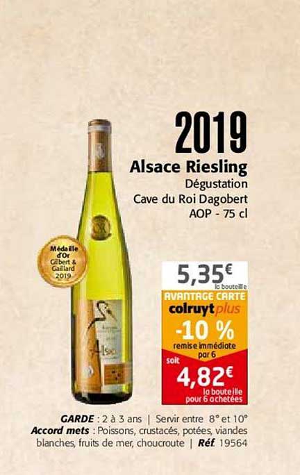 2019 alsace riesling dégustation cave du roi dagobert aop