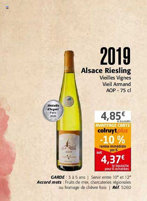 2019 alsace riesling vieilles vignes vieil armand aop