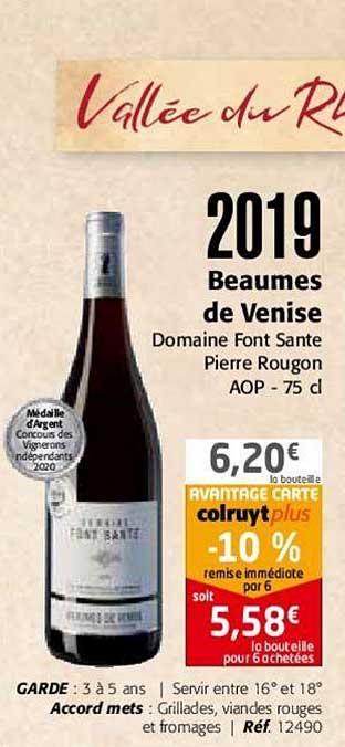 2019 beaumes de venise domaine font sante pierre rougon aop