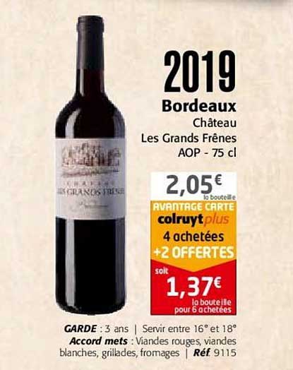 2019 bordeaux château les grands frênes aop