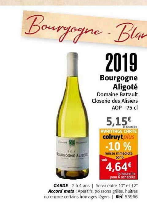 2019 bourgogne aligoté domaine battault closerie des alisiers aop