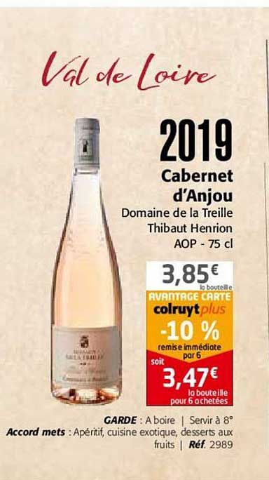 2019 cabernet d'anjou domaine de la treille thibaut henrion aop