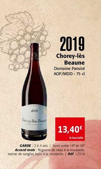 2019 chorey lès beaune domaine pansiot aop mdd