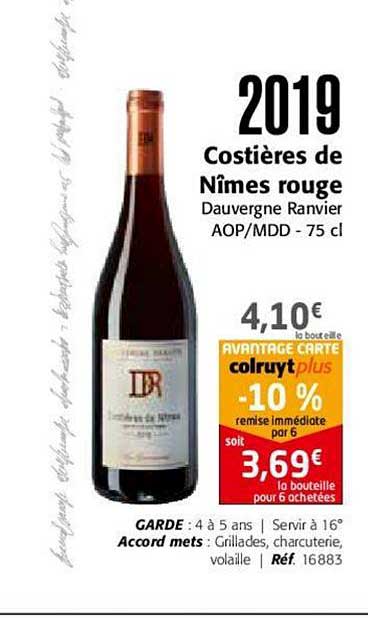 2019 costières de nîmes rouge dauvergne ranvier