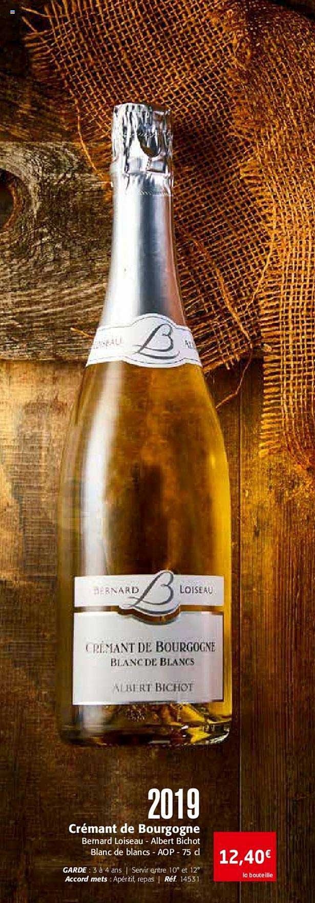 2019 crémant de bourgogne bernard louiseau albert bichot blanc de blancs aop