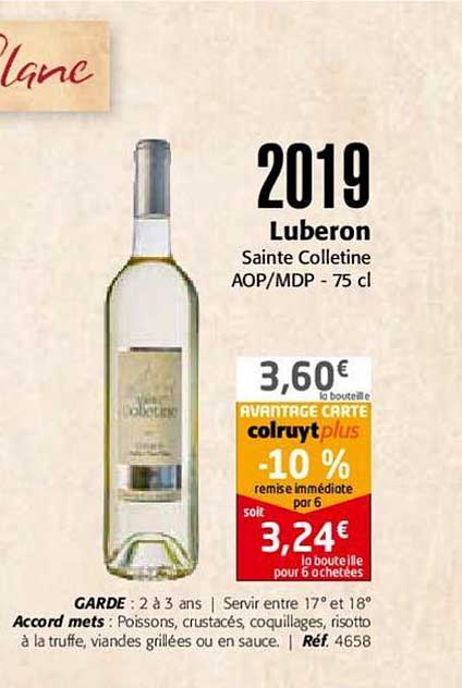 2019 luberon sainte colletine aop mdp