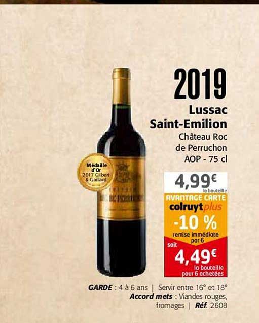 2019 lussac saint emilion château roc de perruchon aop