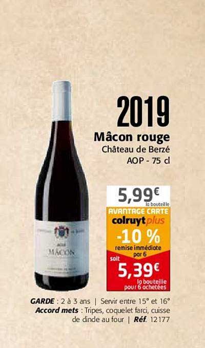 2019 mâcon rouge château de berzé aop