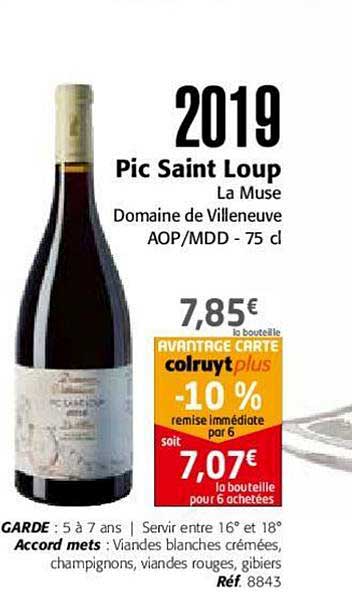 2019 pic saint loup la muse domaine de villeneuve aop mdd