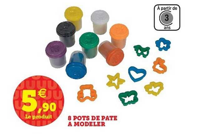 8 pots de pâte à modeler