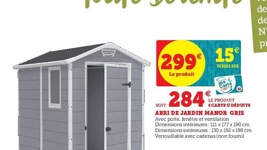 abri de jardin manor gris