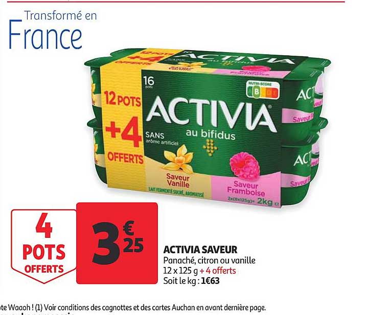 Activia Saveur 4 Pots Offerts