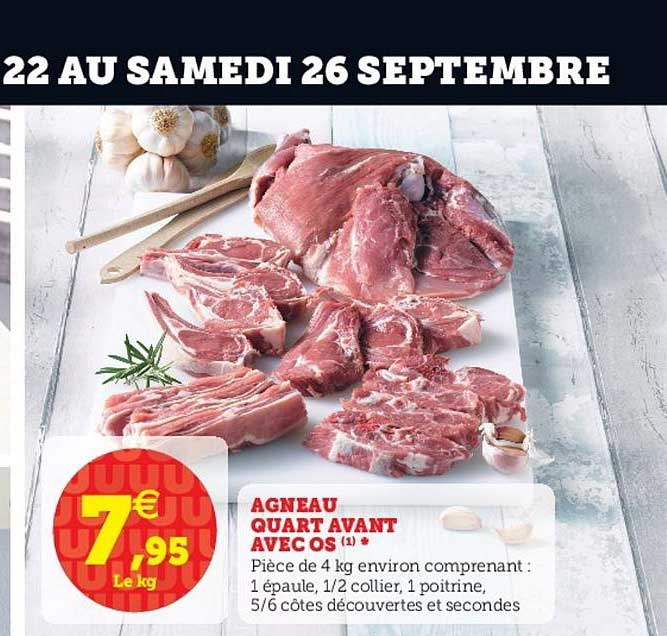 agneau quart avant avec os