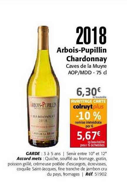 2018 arbois pupillin chardonnay caves de la muyre