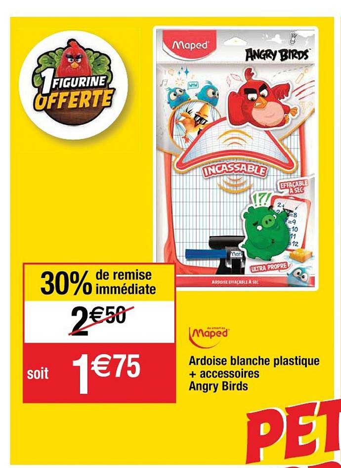 Ardoise Blanche Plastique + Accessoires Angry Birds Maped 30% Remise Immédiate