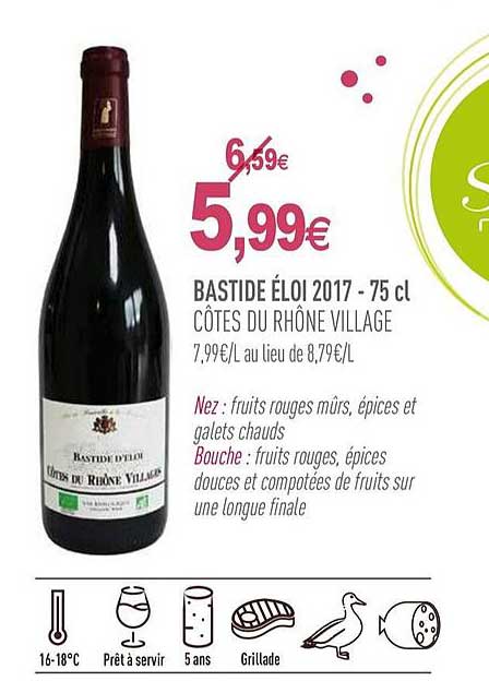 bastide éloi 2017 côtes du rhône village