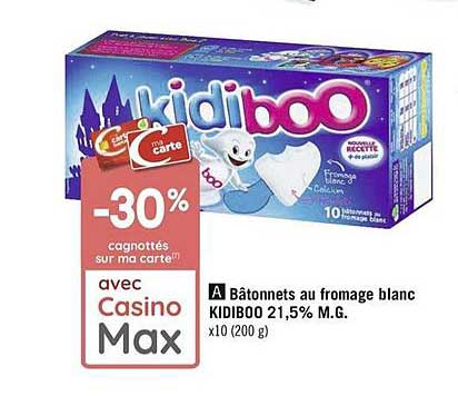 bâtonnets au fromage blanc kidiboo 21.5% m.g.