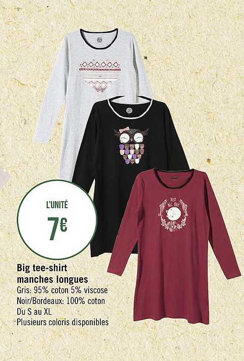 big tee shirt manches longues