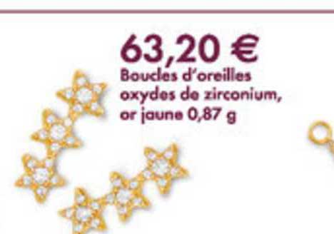 boucles d'oreilles oxydes de zirconium or jaune 0.87 g