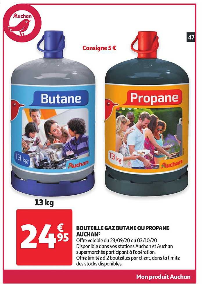bouteille gaz butane ou propane auchan