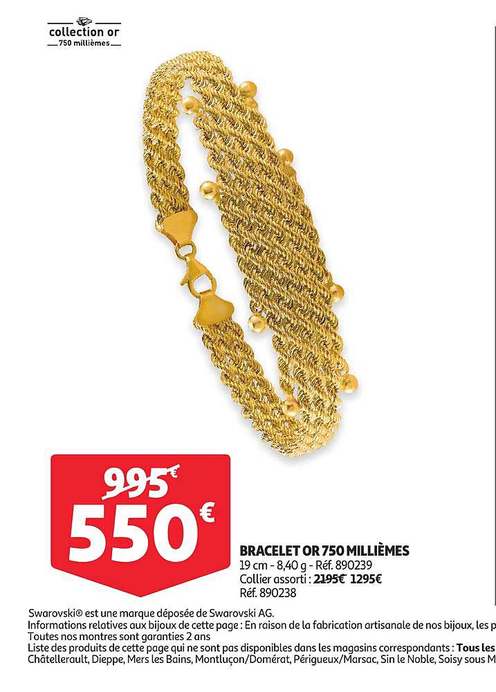 bracelet or 750 millièmes