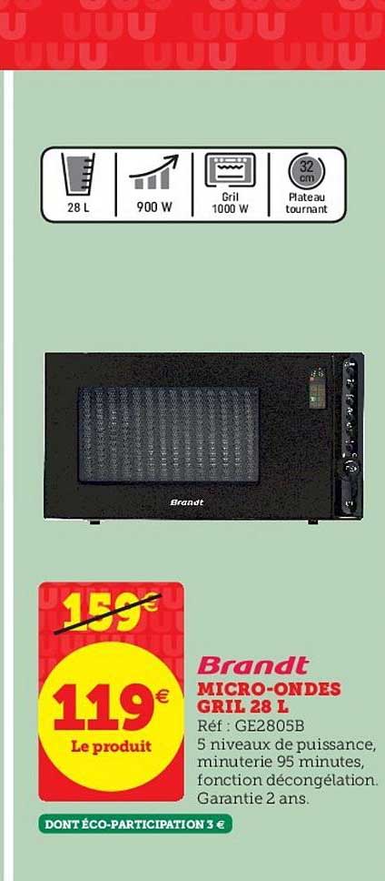 brandt micro ondes gril 28 l