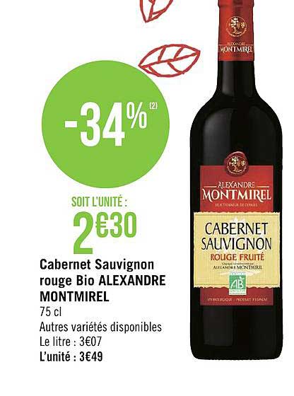 cabernet sauvignon rouge bio alexandre montmirel