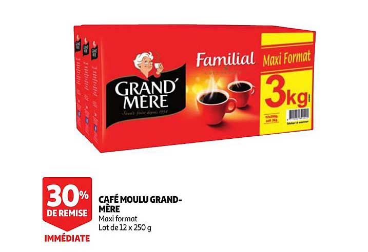 café moulu grand mère 30% de remise immédiate