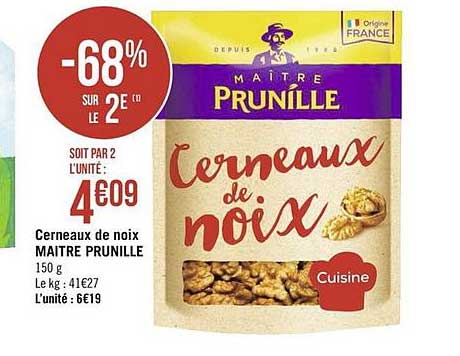 cerneaux de noix maitre prunille -68% sur le 2e